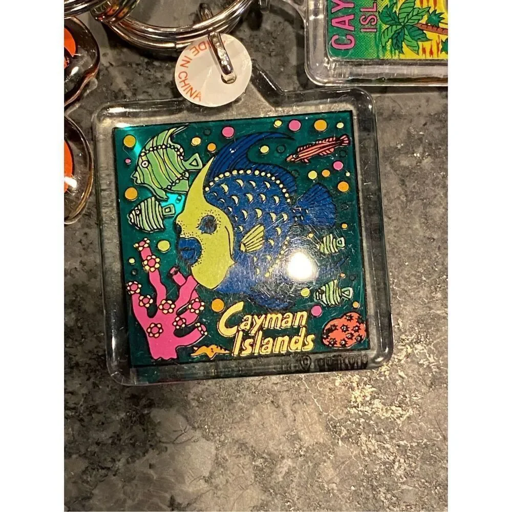 Lot of 5 Cayman Caribbean Island Keychains NEW